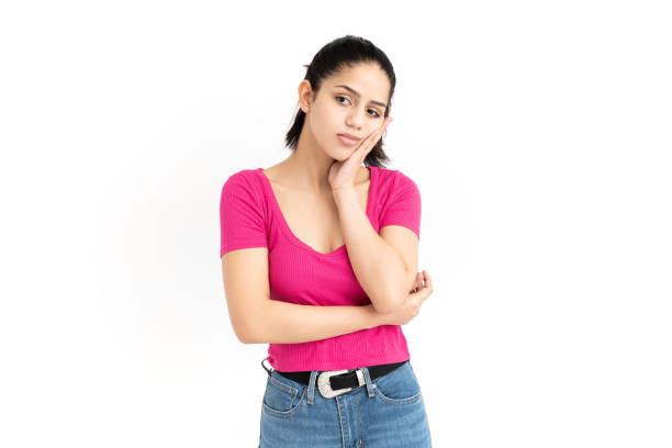 istock Latin woman with hands over heart 1308228737