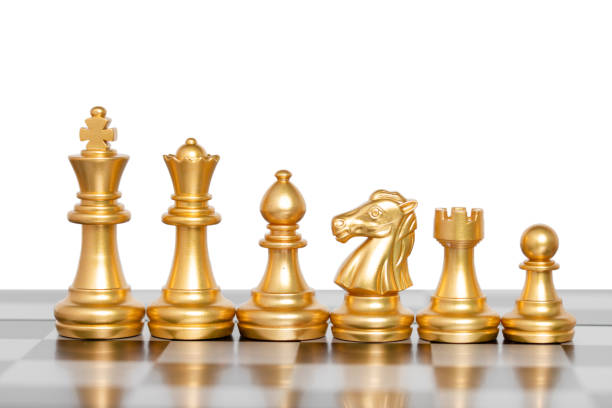 istock Set of chess pieces, chessboard game isolated on white background.clipping path. 1308229749