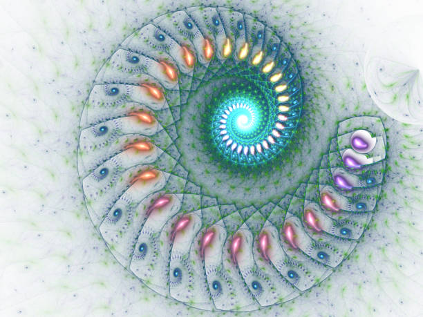 istock Mysterious psychedelic relaxation pattern. Multi color fractal spiral lines effect for creative graphic design 1308230052
