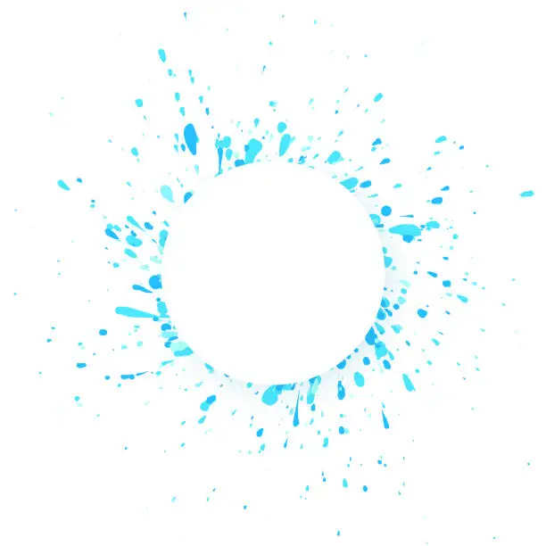 Vector illustration of Blue splash with empty space on white background