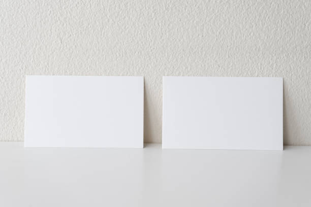 Blank business card for template mockup on white background. stock photo
