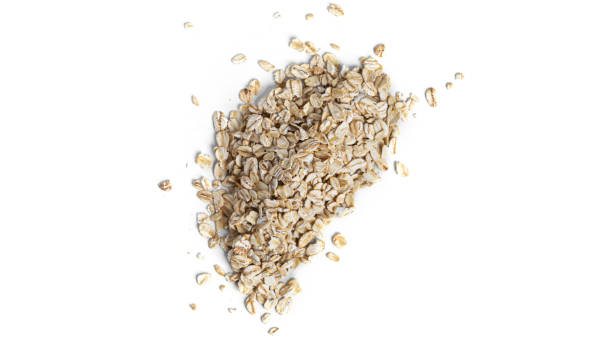 istock Oat flakes isolated on a white background 1308238169