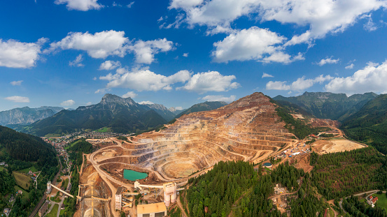 Impressions of Erzberg iron mine in Styria in Austria