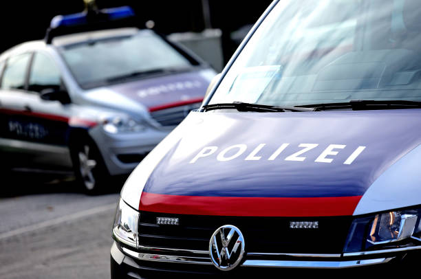 Police cars Two police cars in Vienna, Austria, Europe europa mythological character photos stock pictures, royalty-free photos & images