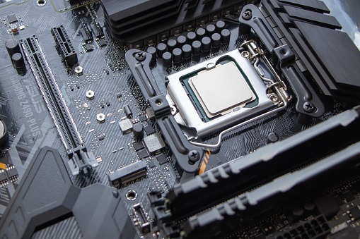 Mainboard Latar Belakang Komputer Elektronik Papan Logika Motherboard