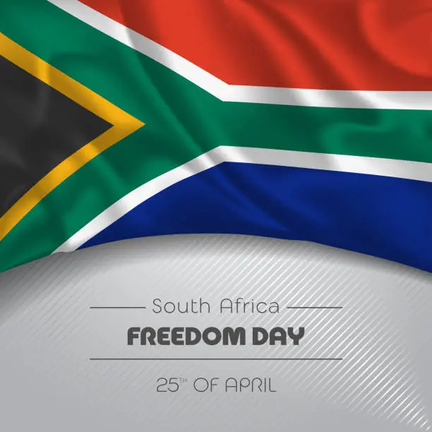 Vector illustration of South Africa happy freedom day greeting card, banner vector illustration