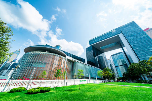 Hong Kong Government Headquarters Complex Hong Kong Government Headquarters (The Central Government Offices of the Government Complex) are the most major offices of the Hong Kong Government. campaign headquarters stock pictures, royalty-free photos & images