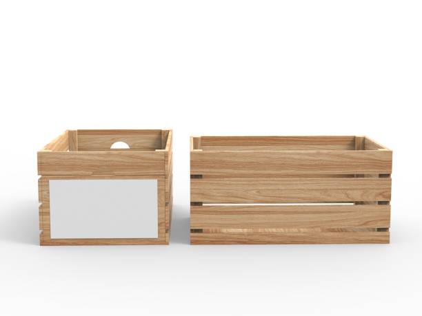 istock Wooden crate with black paper label. 1308256731