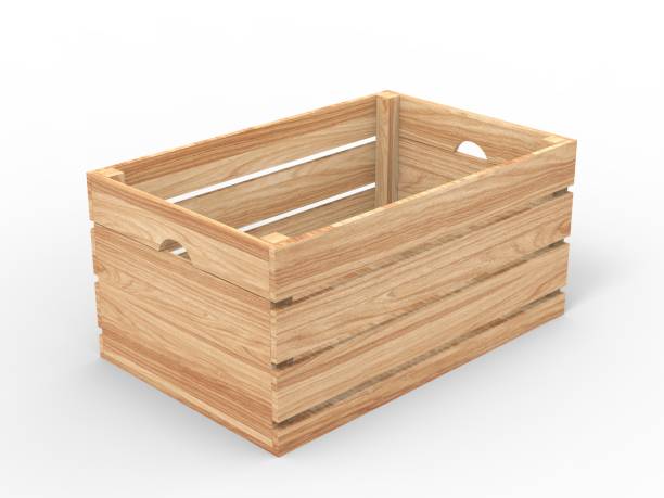 istock Wooden crate with black paper label. 1308257376