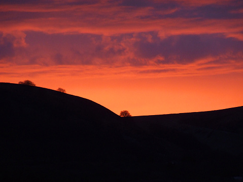 Llanhilleth Mountain sunset, Pontypool, Wales