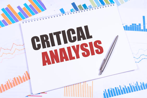 istock Text critical thinking on white paper plate table in office. Business concept 1308260385