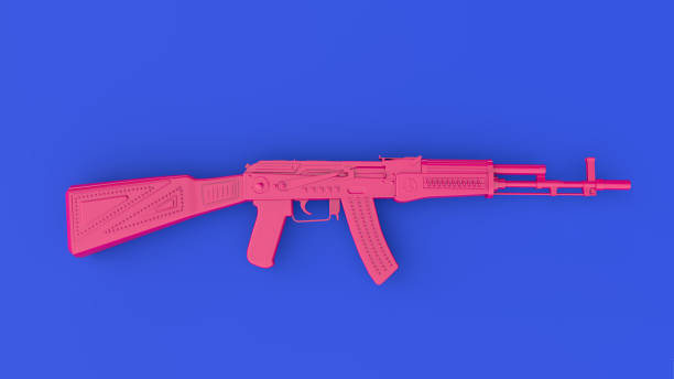 istock 3d render illustration of vintage machine gun. 1308261190