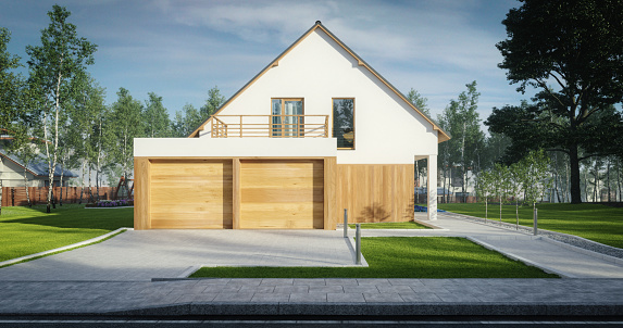 3D rendering of a house at draft stage