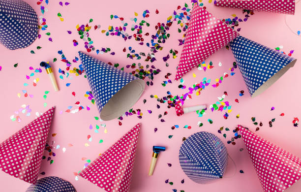 istock Party equipment on pink background 1308266254