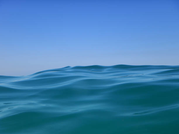 istock Great wave on the blue open sea with blue sky only in background 1308267928