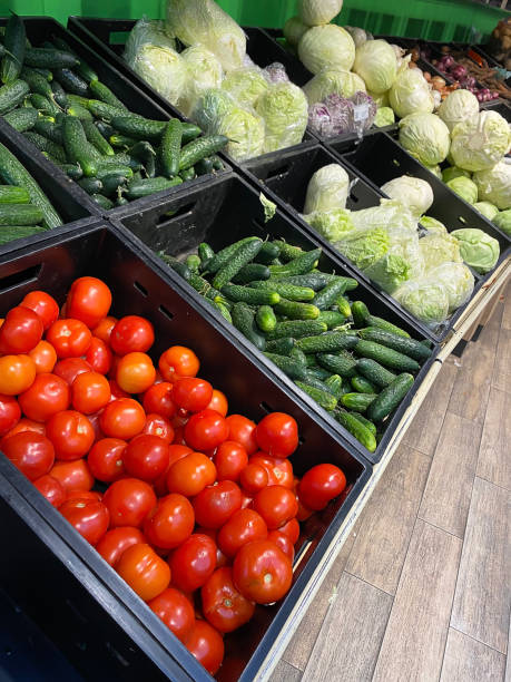 istock vegetables on the counter of the store. Selective focus 1308270830