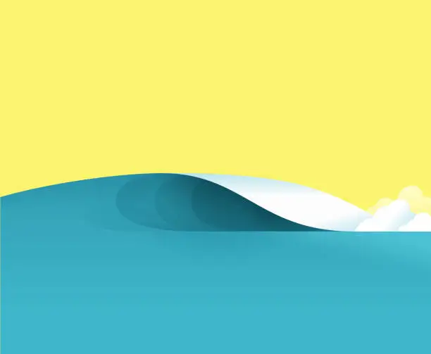 Vector illustration of Wave Crashing Ocean Water