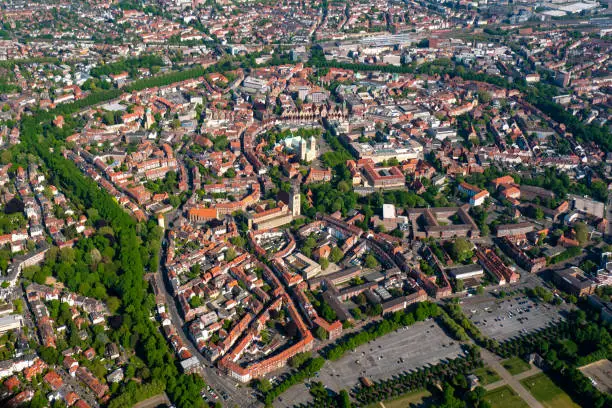 Aerial photo of the city Münster Westfalen NRW in Germany