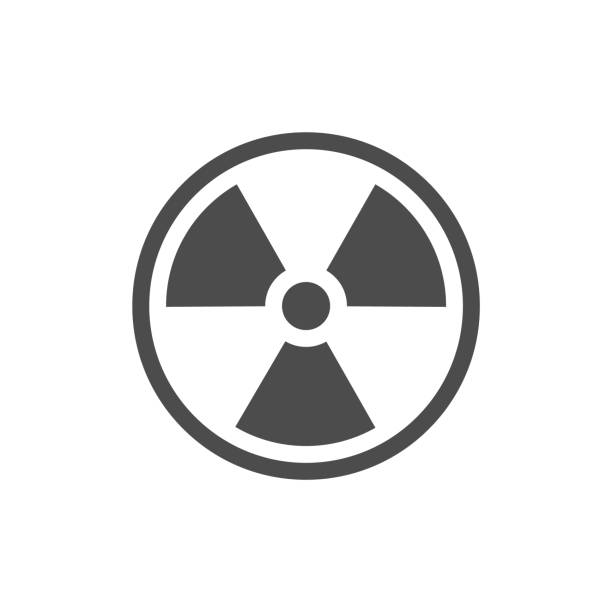 Radiation symbol. Radiation warning icon. Vector illustration. Radiation symbol. Radiation warning icon. Vector illustration. Eps 10. atom nuclear energy physics symbol stock illustrations