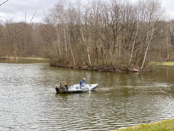 boat caught with a rope to a stake