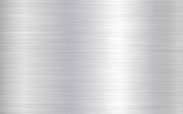 Metal background. Silver steel texture. Brushed stainless sheet. Bright polish plate with reflection. Realistic industrial texture. Aluminum panel. Vector illustration Metal background. Silver steel texture. Brushed stainless sheet. Bright polish plate with reflection. Realistic industrial texture. Aluminum panel. Vector illustration. gray background illustrations stock illustrations
