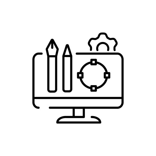 Grafikdesign Schwarze Liniesymbol Piktogramm Für Webseite Mobile App Promo  Stock Vektor Art und mehr Bilder von Abstrakt - iStock