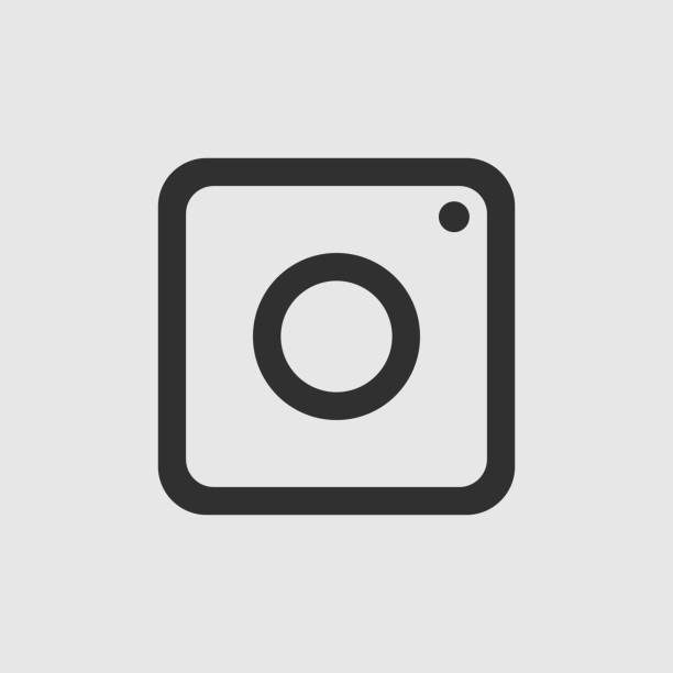 ilustrações de stock, clip art, desenhos animados e ícones de black line photo camera background vector logo, jpg, jpeg, eps. icon button.instagram flat social insta media sign - interface icons flash