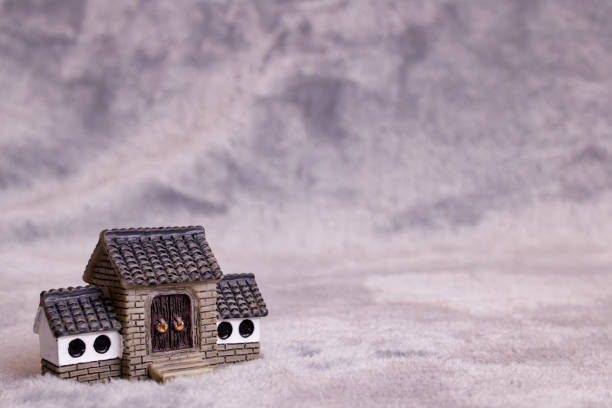 istock Decorative japanese house on a gray background 1308287682