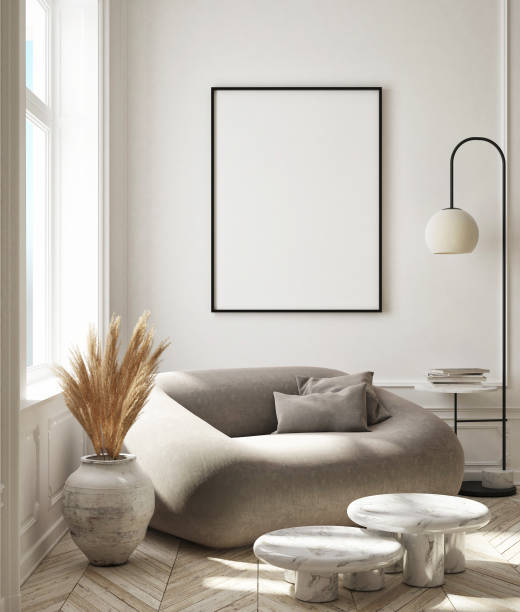 istock mock up poster frame in modern interior background, Art Deco style, 3D render 1308290409
