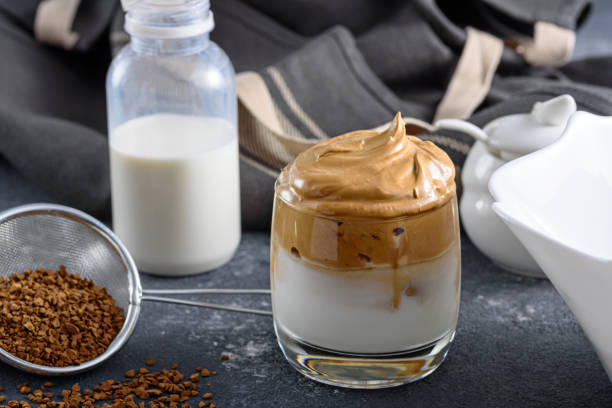 istock Cooking step-by-step Korean Dalgona coffee. Serve a ready-made drink. result. Step 6. 1308292586