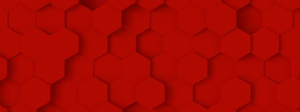 geometris latar belakang segi enam merah. render 3d. - grafi citra foto foto potret stok, foto, & gambar bebas royalti