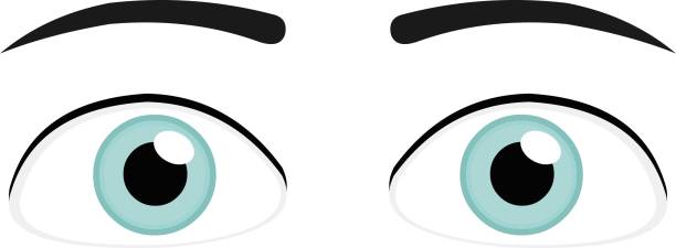 illustrazioni stock, clip art, cartoni animati e icone di tendenza di illustrazione vettoriale dell'emoticon degli occhi azzurri di un uomo - human eye cartoon looking blue eyes