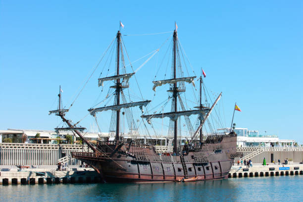 galeão espanhol - nautical vessel wood sailing ship repairing - fotografias e filmes do acervo