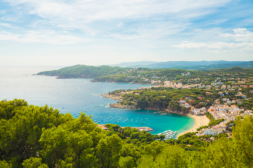 View on Costa Brava in Catalonia, Spain. The nearest town is Llafranc in Parafrugell municipality.