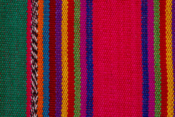 istock Closeup texture and pattern of colorful Maya textile 1308301366