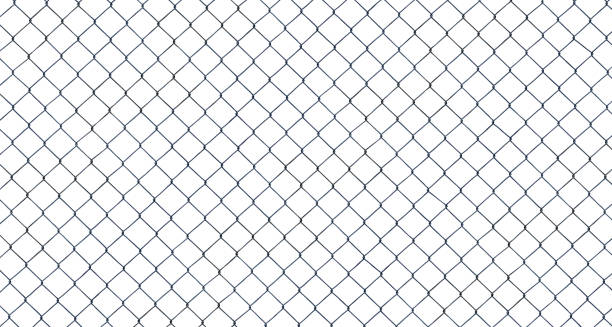 Isolated Chain-Link Fence stock photo