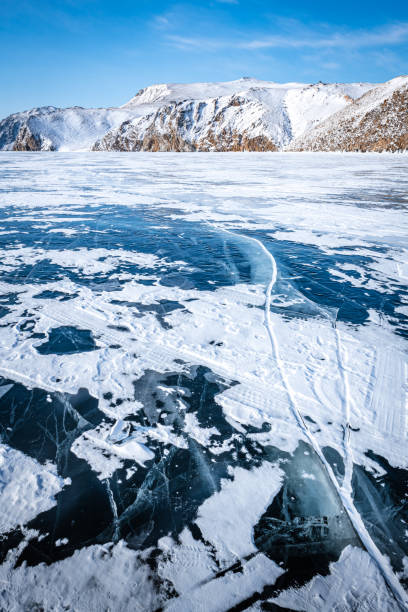 istock Baikal ice is covered with snow 1308304089