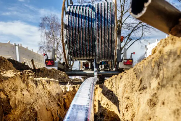 Photo of Fiberglass network under construction