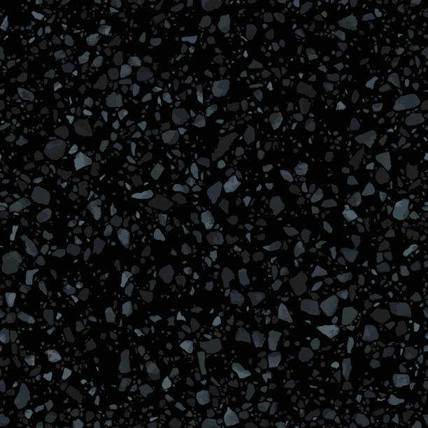 ilustrações de stock, clip art, desenhos animados e ícones de black terrazzo flooring seamless texture. realistic vector mosaic floor pattern - granite stone backgrounds vector