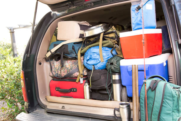 istock Packing vehicle for camping vacation trip. 1308319553