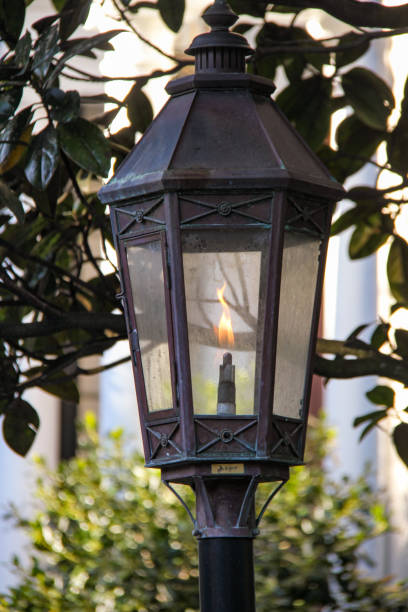 istock Gas lamp lit in Charleston 1308323592