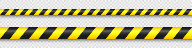 istock Realistic yellow barricade tape. Police warning line. Danger or hazard stripe. Under construction sign. Vector illustration 1308326138