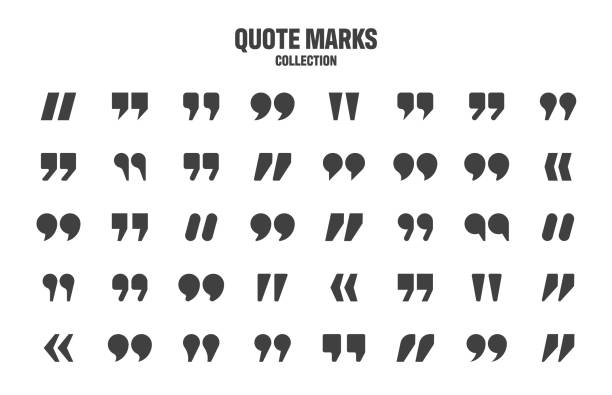 Quotation marks vector collection. Black quotes icon. Speech mark symbol vector art illustration