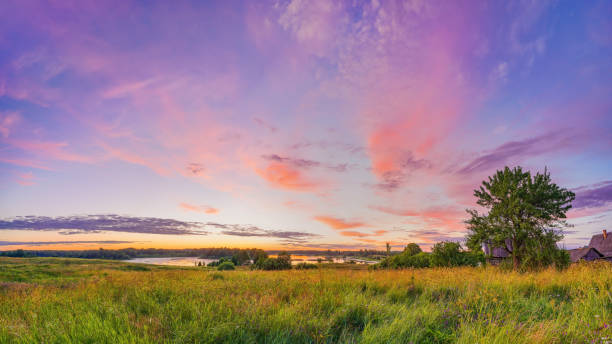 istock Colorful sunset in a countryside 1308331004