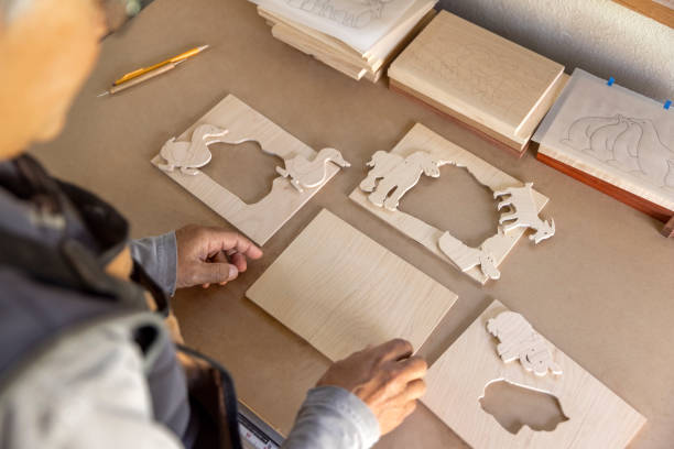 istock Active Senior Woodworking Carpentry Marquetry 1308332024