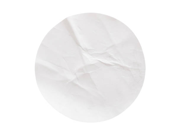 istock Blank white round paper sticker label isolated on white background 1308332874