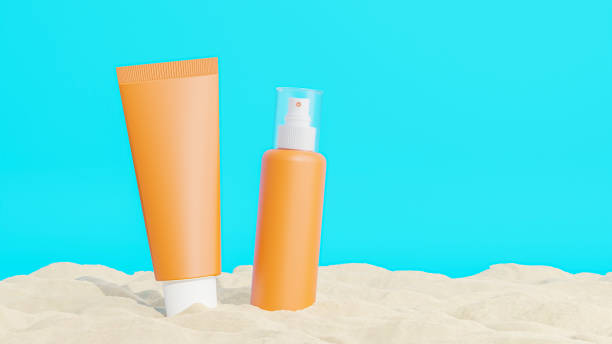 istock 3d render of realistics cosmetics are placed on the sand 1308333506