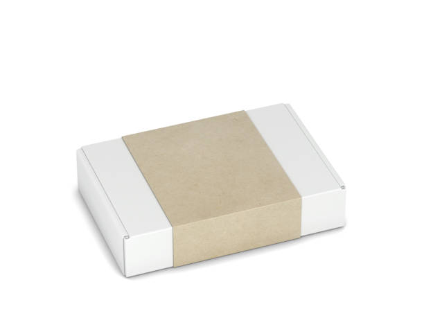 istock Blank tuck in flap packaging box mockup 1308333640