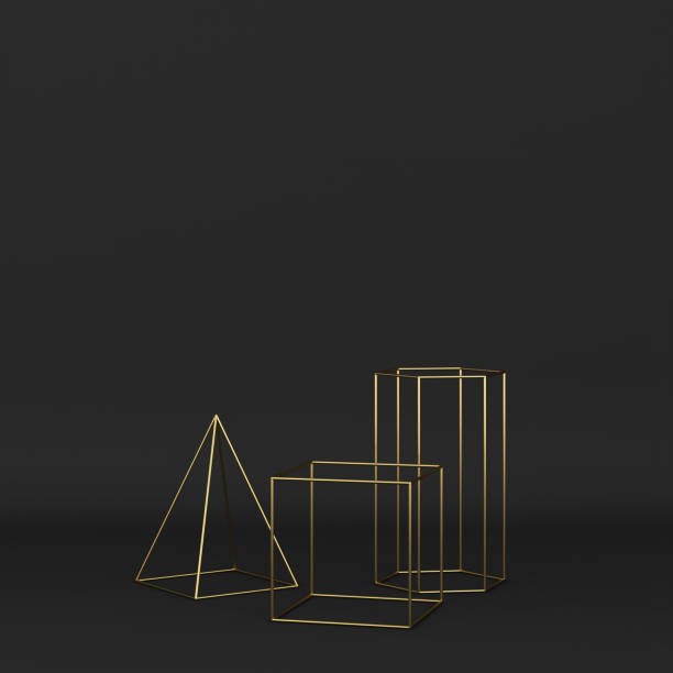 istock Set of abstract wired geometric primitives 1308333644