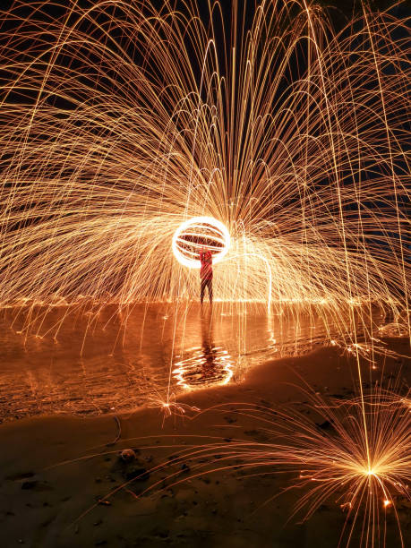 istock Steel wool light in the dark 1308342951